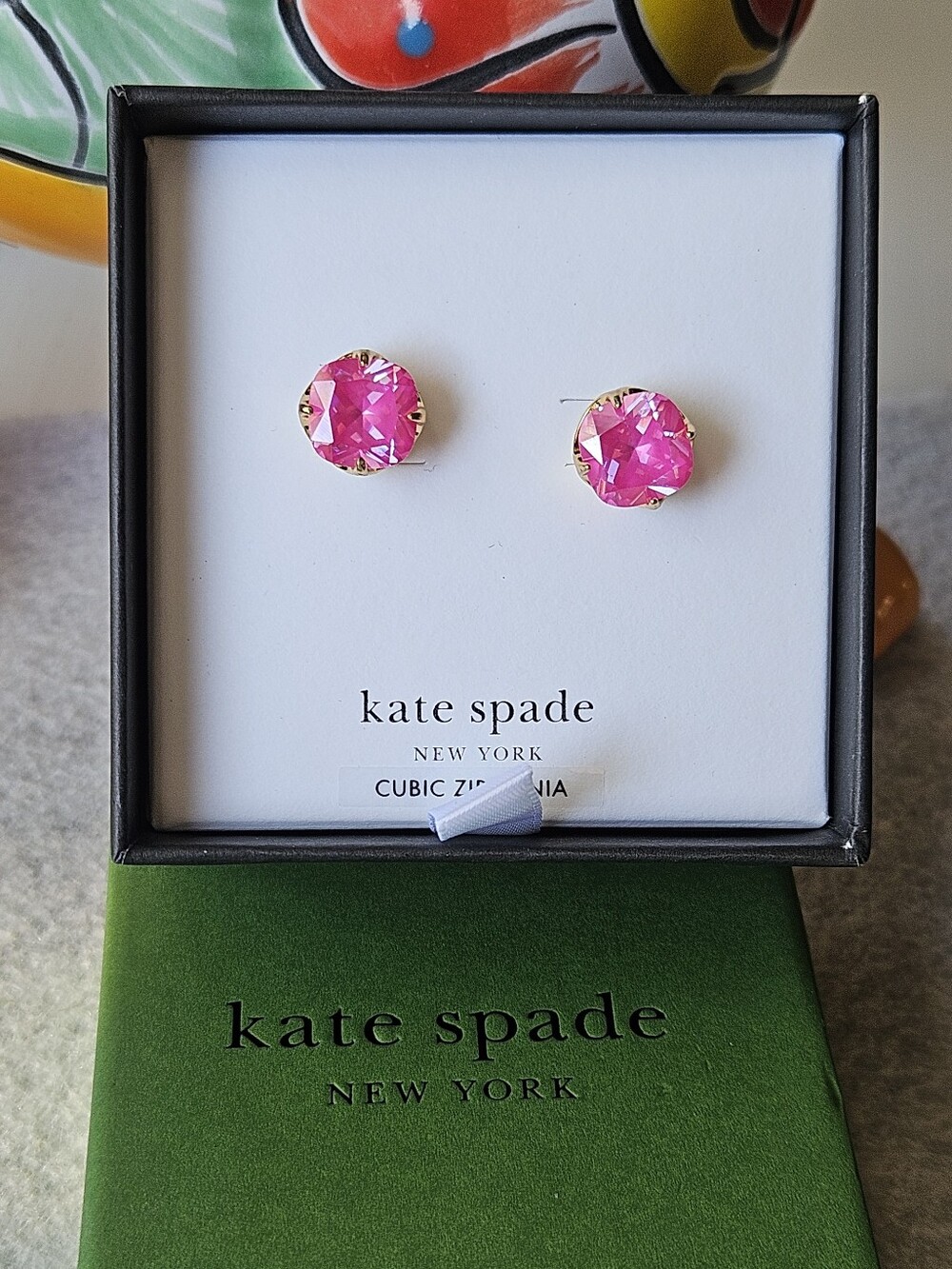 kate spade New York spade flower stud Cz earrings